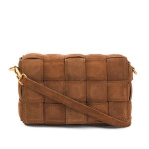 NWT Viola Castellani Suede Woven Crossbody